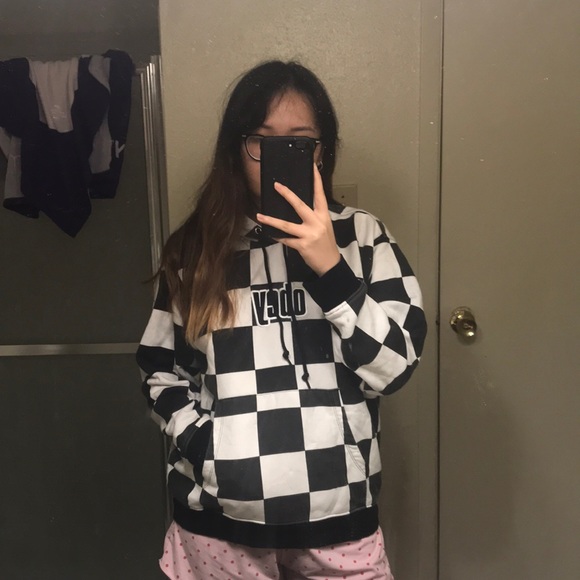 obey checkered hoodie
